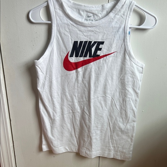 Nike White Tank with Red Swoosh - Picture 1 of 5